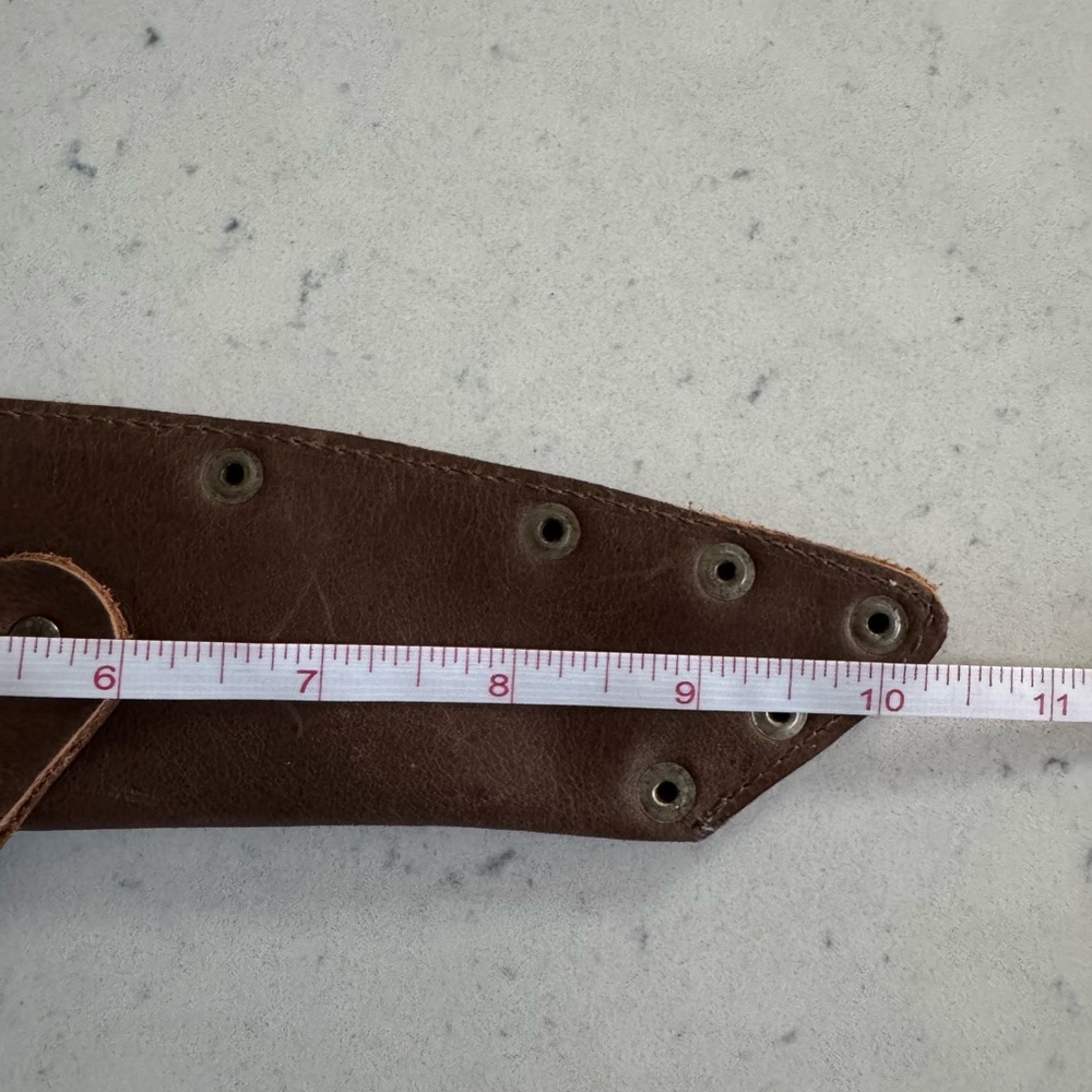 Valhalla Gear full grain leather bourbon brown double belt loop knife holder - Picture 4 of 7